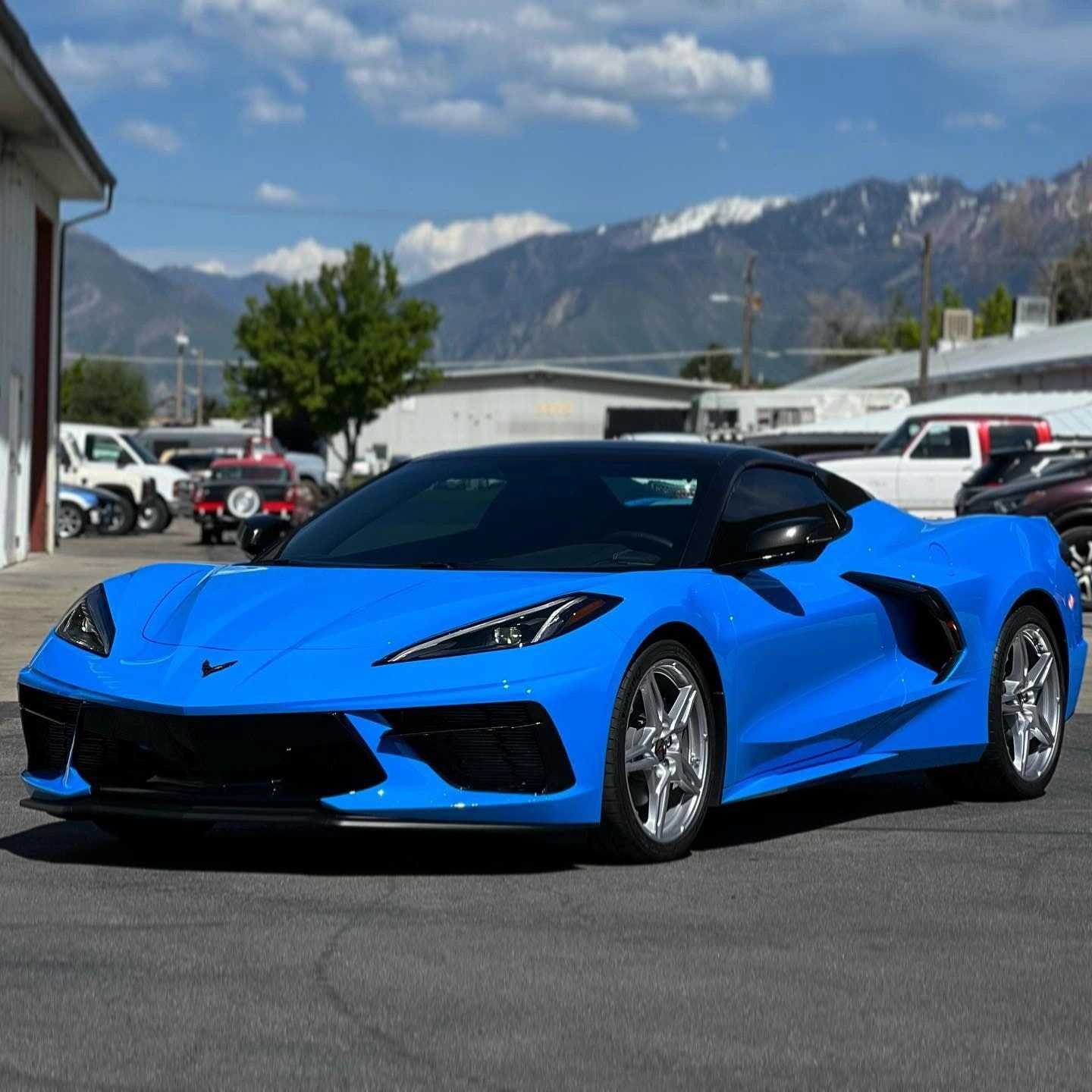 Paint protection film installation on Corvette at Tint Citi Utah